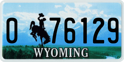 WY license plate 076129