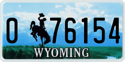 WY license plate 076154