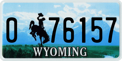 WY license plate 076157
