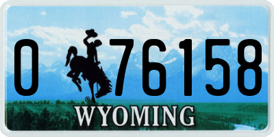 WY license plate 076158