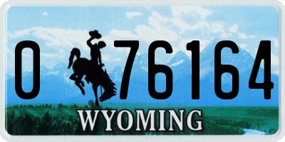WY license plate 076164