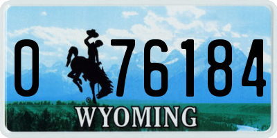 WY license plate 076184