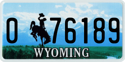 WY license plate 076189