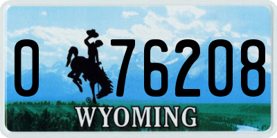 WY license plate 076208