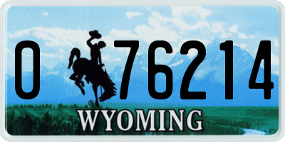 WY license plate 076214