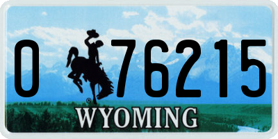 WY license plate 076215