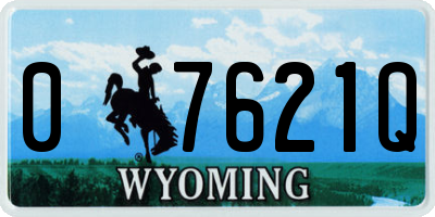 WY license plate 07621Q