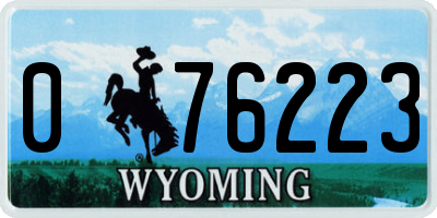 WY license plate 076223