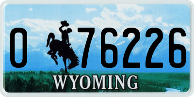WY license plate 076226