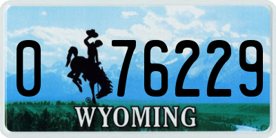 WY license plate 076229