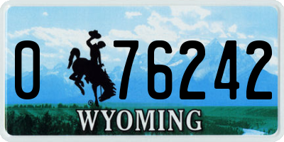 WY license plate 076242