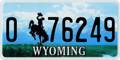 WY license plate 076249