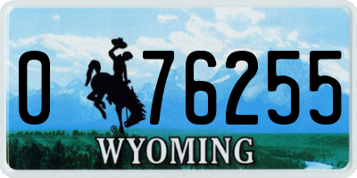 WY license plate 076255