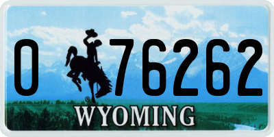WY license plate 076262
