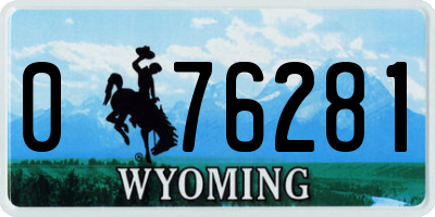 WY license plate 076281