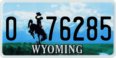 WY license plate 076285