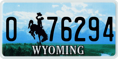 WY license plate 076294