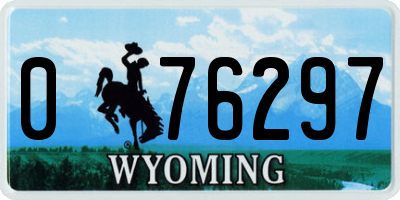 WY license plate 076297