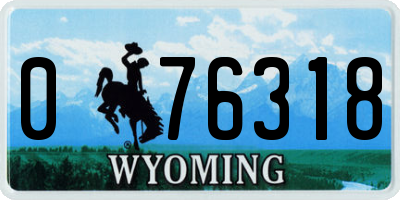 WY license plate 076318