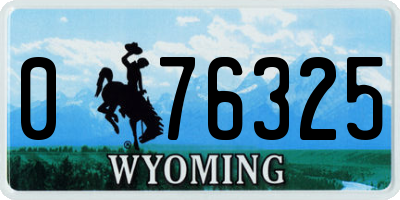 WY license plate 076325