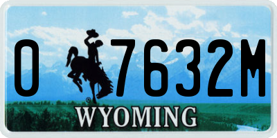 WY license plate 07632M