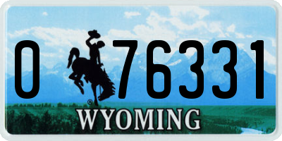 WY license plate 076331
