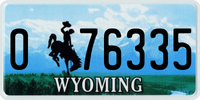 WY license plate 076335