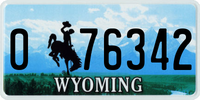 WY license plate 076342