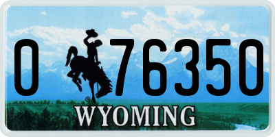 WY license plate 076350