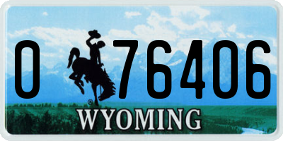 WY license plate 076406