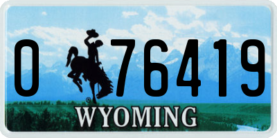 WY license plate 076419