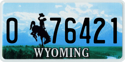 WY license plate 076421