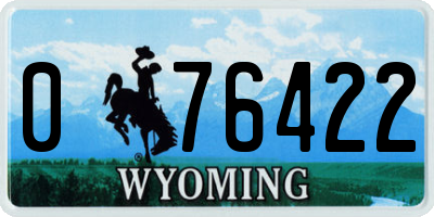 WY license plate 076422
