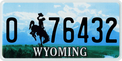 WY license plate 076432