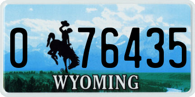 WY license plate 076435