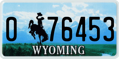 WY license plate 076453