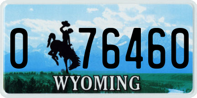 WY license plate 076460