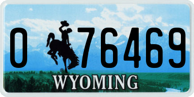 WY license plate 076469