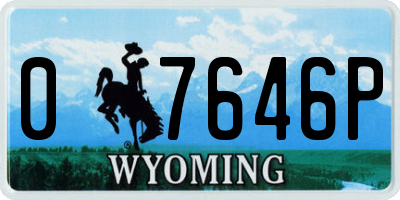 WY license plate 07646P