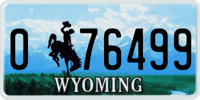 WY license plate 076499