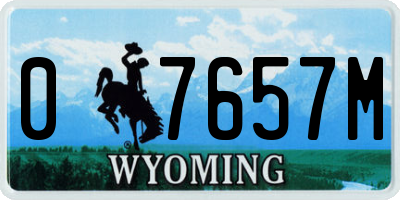 WY license plate 07657M