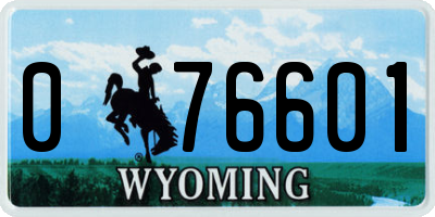 WY license plate 076601
