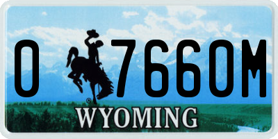 WY license plate 07660M