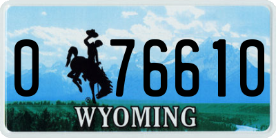 WY license plate 076610
