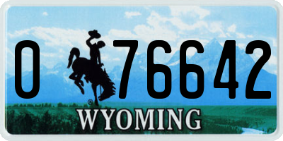 WY license plate 076642