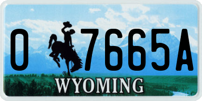 WY license plate 07665A