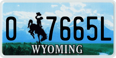 WY license plate 07665L