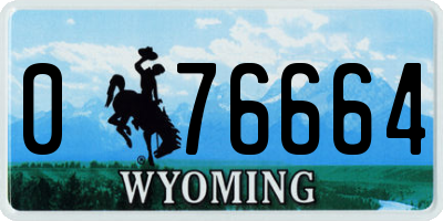WY license plate 076664
