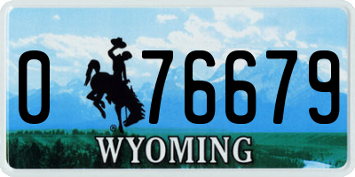 WY license plate 076679