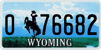 WY license plate 076682